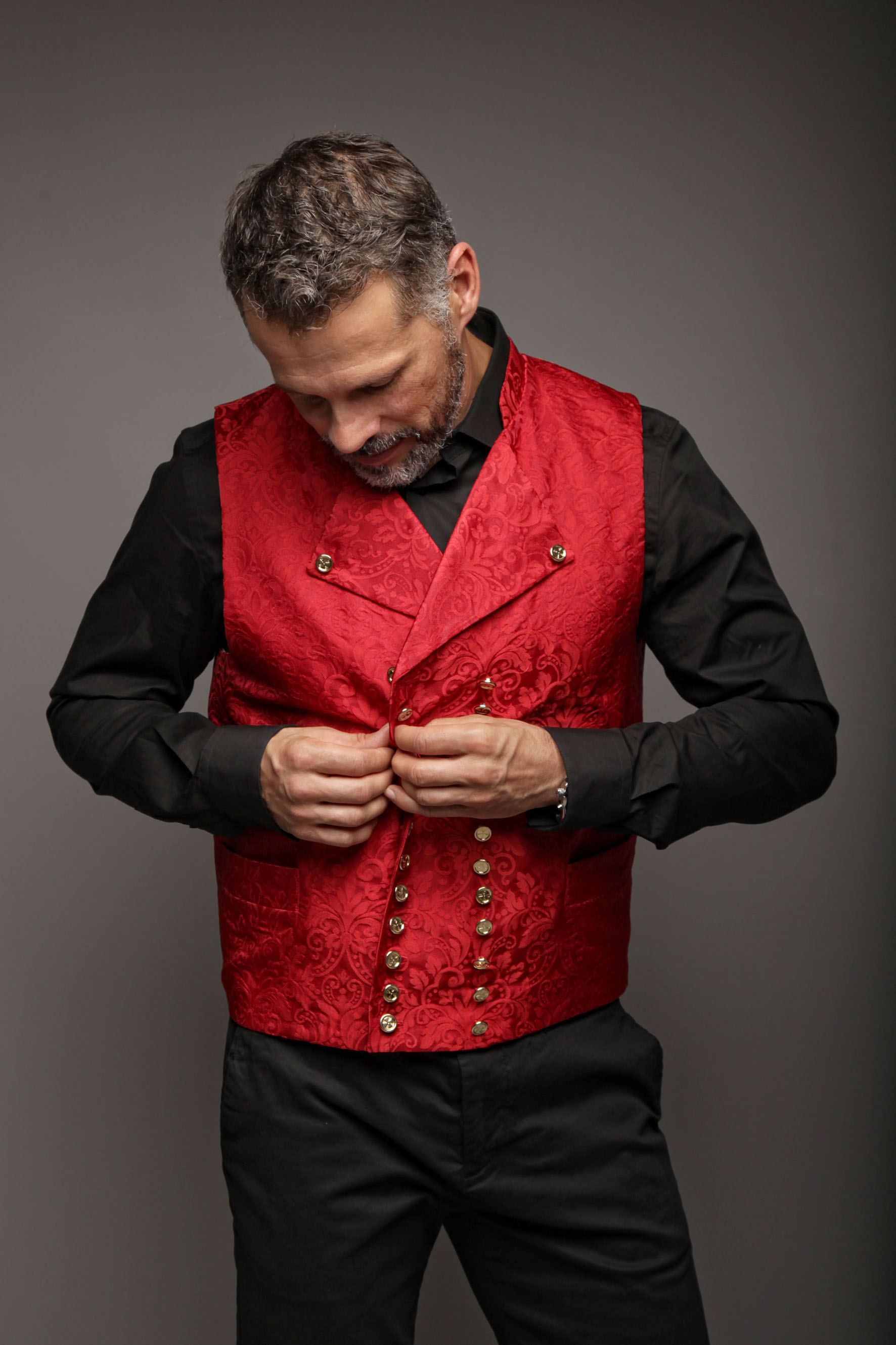 gilet costume rouge homme