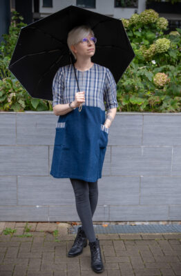 robe chemise en jean bleu foncé et kelsch