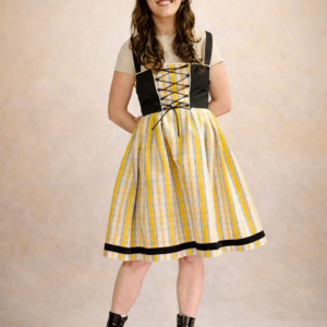 robe alsacienne moderne en kelsch jaune