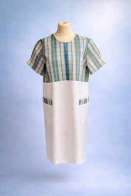 robe chemise alsacienne moderne avec du kelsch turquoise