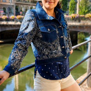 Blouson court pour femme en bettelkelsch et jean