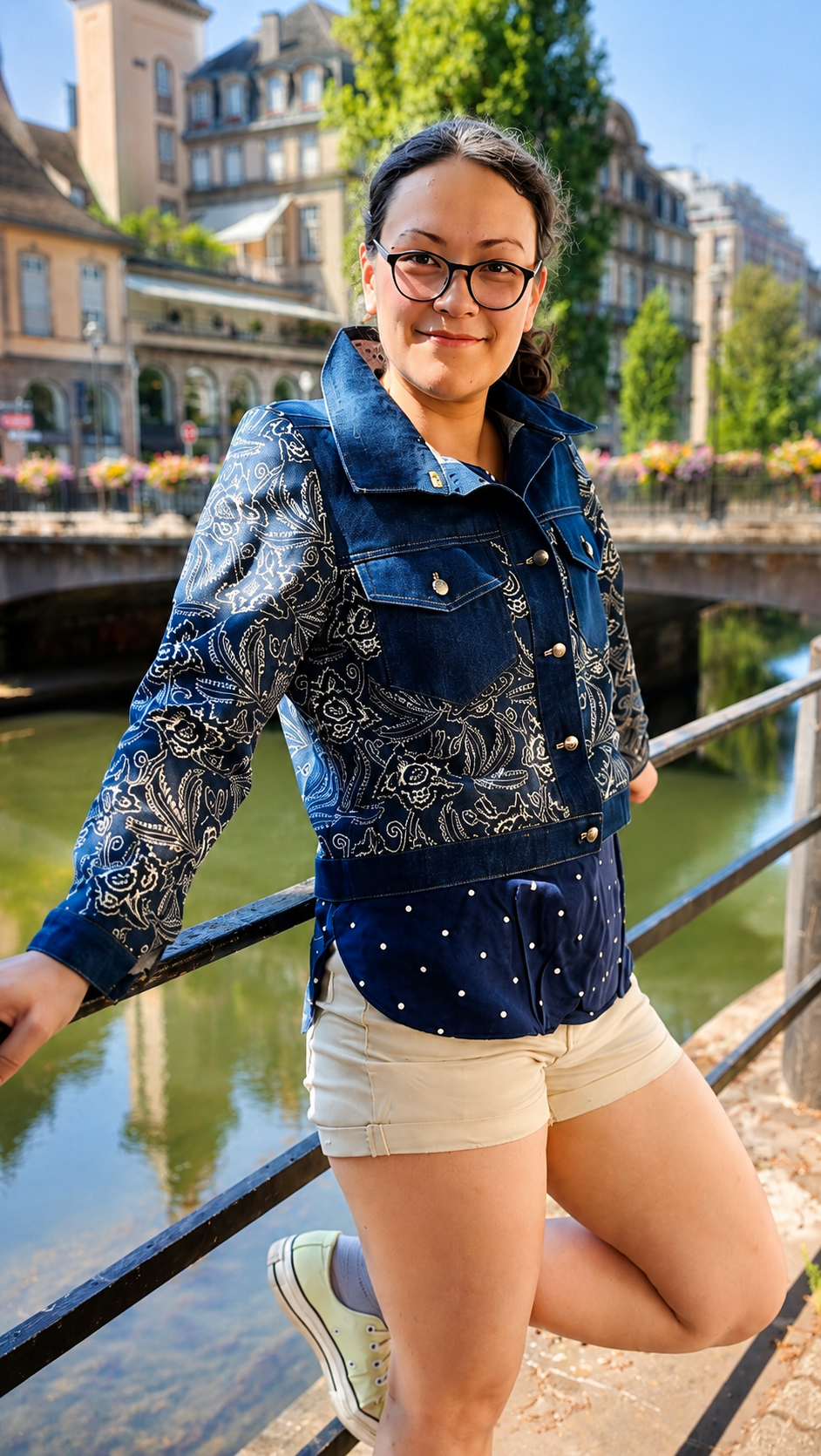 Blouson court pour femme en bettelkelsch et jean